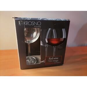 KROSNO Red Wine Vin Rouge Glasses -Set of 4 - 19 oz New Old Stock